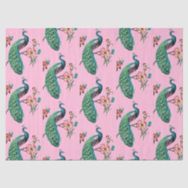 Seda Diseño de la serie Peacock 4 Papel de tono rosado