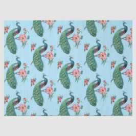 Seda Diseño de la serie Peacock  4 Papel tisú azul