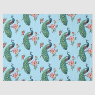 Seda Diseño de la serie Peacock 4 Papel tisú azul