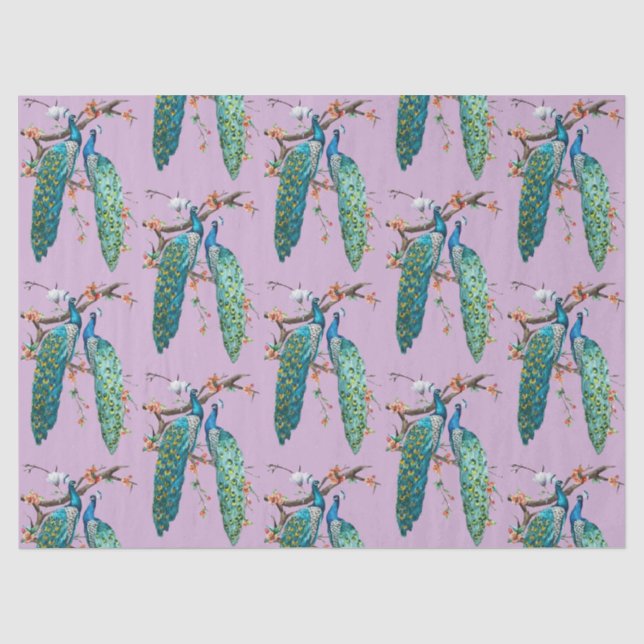 Seda Diseño de la serie Peacock 6 Papel Tejido Lilac (Anverso)