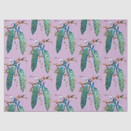 Seda Diseño de la serie Peacock 6 Papel tisú lila