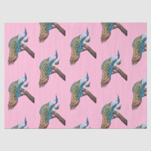 Seda Diseño de la serie Peacock 9 Papel de tono rosado