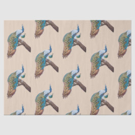 Seda Diseño de la serie Peacock  9 Papel tisú marrón