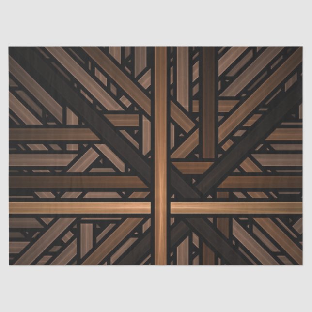 Seda Diseño de patrones de madera Papel de tejidos de d (Anverso)