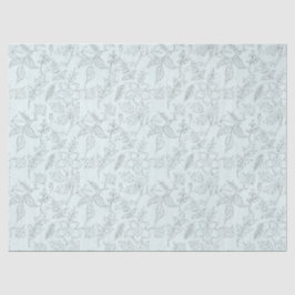 Seda Diseño de serie floral turquesa 6 Papel de tejidos
