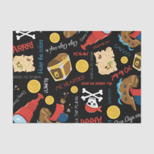 Seda Diversión Patrón pirata papel de tejido fiesta
