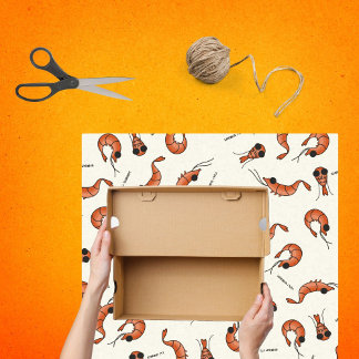 Seda Divertido papel de tejido camaronero kawaii