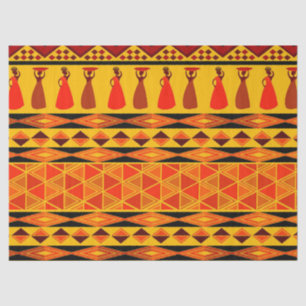 Seda Divertido patrón tribal africano papel de tejido f