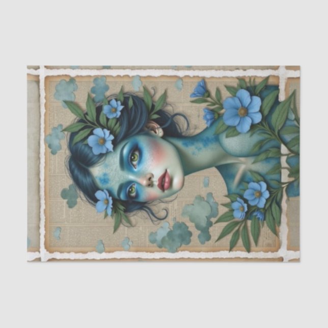 Seda Dreamer Blue-Hued | 🌧️ de papel de descomposición (Anverso)