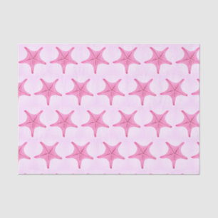 Seda El Papel De Tejido Náutico De Starfish Rosa