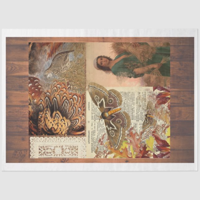 Seda El papel del tejido de la recolección de trigo (Anverso)