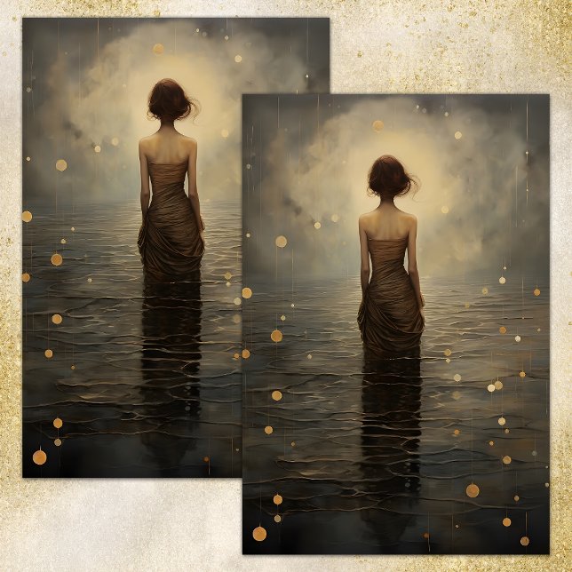 SEDA EL REGRESO DE ARIEL AL PAPEL DE TEJIDOS DE LA DECO (ARIEL'S RETURN TO THE SEA DECOUPAGE TISSUE PAPER)