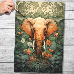Seda Elefante En Papel De Decoupage 1