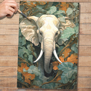 Seda Elefante En Papel De Foliage De 3 Desechos