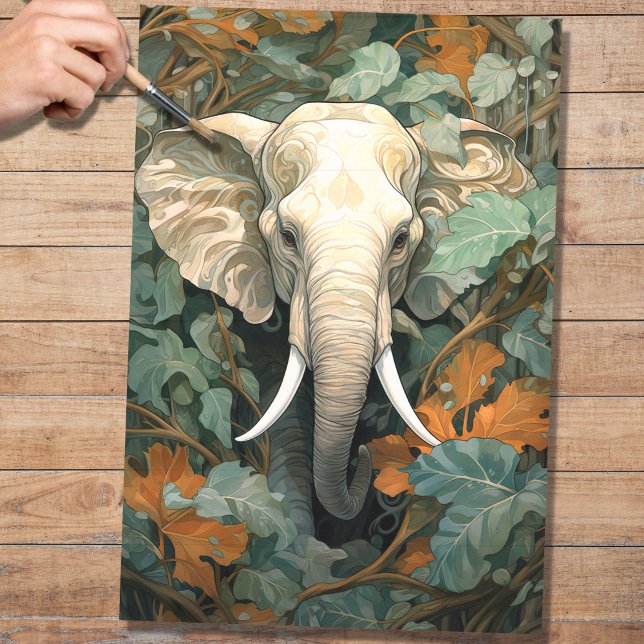 Seda Elefante En Papel De Foliage De 3 Desechos (Subido por el creador)