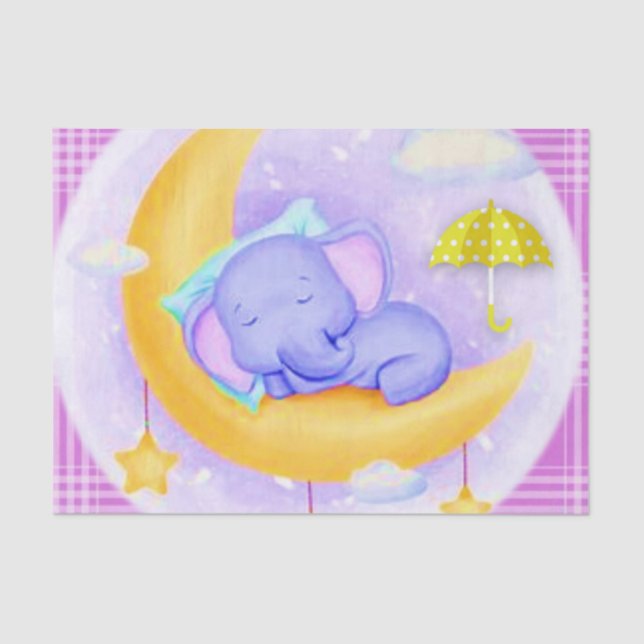 Seda Elefante floral de papel de tejidos (Anverso)