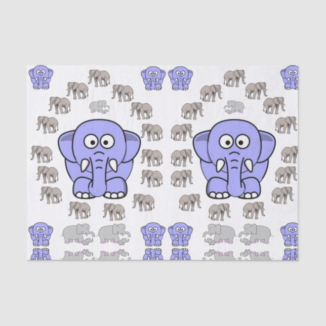 Seda Elefantes de papel de tejido decorativo (Anverso)