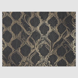 Seda Elegancia Dorada sobre Papel de Decoupage Negro