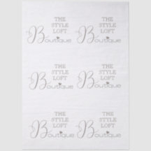 Elegante diseño de papel tisú con inicial de guión