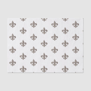 Seda Elegante papel de hilo plateado francés Fleur de L