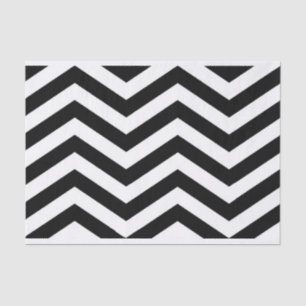 Seda Elegante Papel de tejado de chevron blanco negro