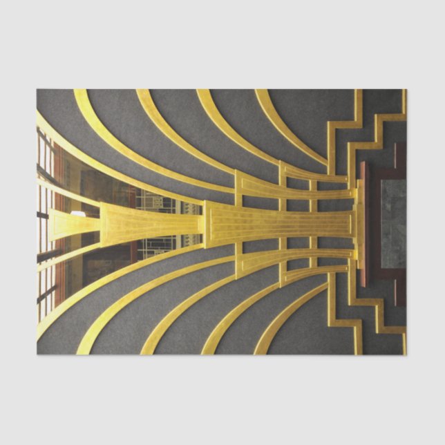Seda Elegante Papel De Tejido Art Deco Gatsby Design (Anverso)