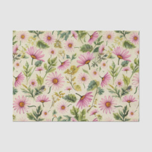 Seda Elegante Papel de tejido floral de primavera