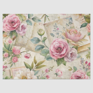 Seda Elegante Papel De Tejido Floral Rosa Inspirado En 