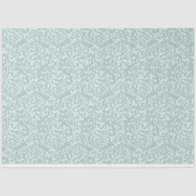 Seda Elegante Papel de Tejido Verde azulado (Anverso)