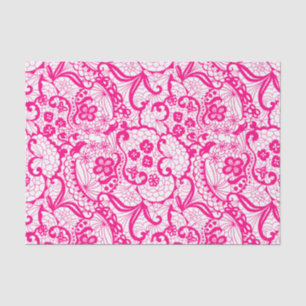 Seda Elegante Papel de tejidos del patrón de encaje ros