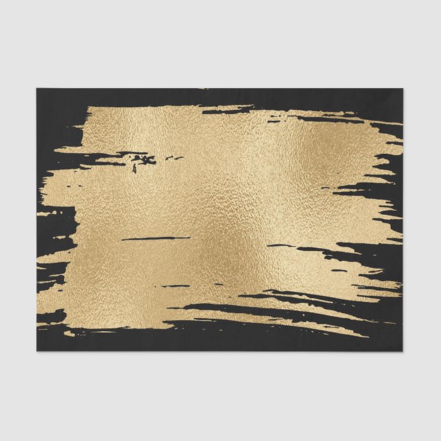 Seda Elegante papel de tejidos negro y oro (Anverso)