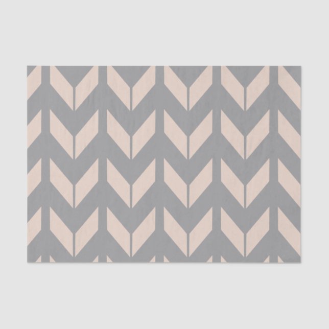 Seda Elegante Papel de tono rosa y gris de Chevron (Anverso)