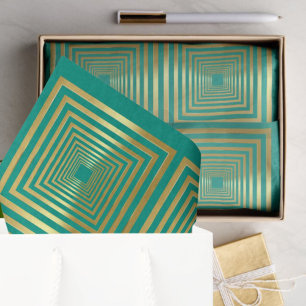 Seda Elegante regalo de oro turquesa envoltura Papel Te