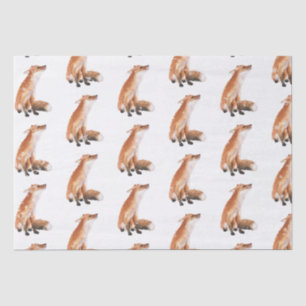 Seda Elegantes animales de invierno con nieve Papel de