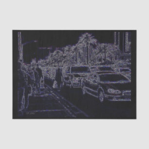 Seda En el tráfico papel de tejido negro