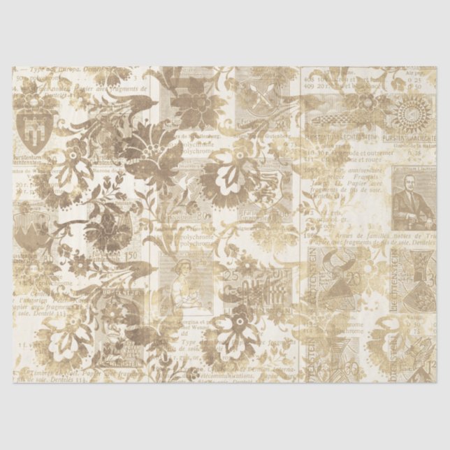 Seda Ephemera Sepia serie de papel Diseño 3 (Anverso)