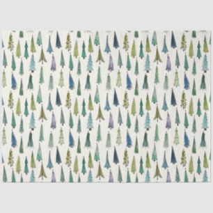 Seda Espectacular papel de tejidos de árboles navideños