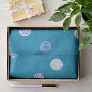 Seda Espirales de lunares retorcidos de papel tisú azul
