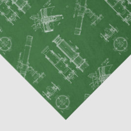 Seda Esquemas de telescopio en papel tisú verde