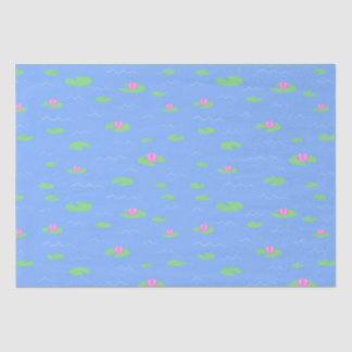 Seda Estanque de rana azul con papel tisular para timbr