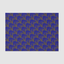Estilo de pulverización floral 1, PAPEL Blue-Gold-