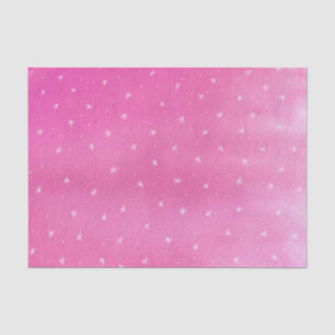 Seda Estrellas blancas sobre papel de tejido rosa mezcl