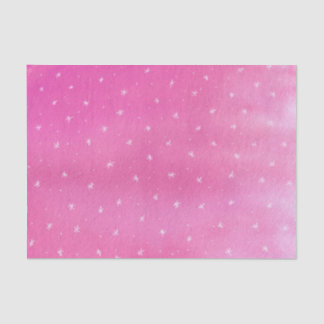 Seda Estrellas blancas sobre papel de tejido rosa mezcl