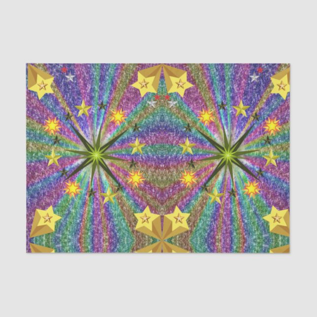 Seda Estrellas de papel de tejido decorativo (Anverso)