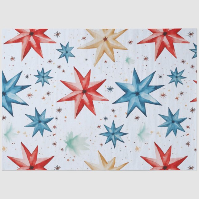 Seda Estrellas de papel y Navidades de copos de nieve (Anverso)