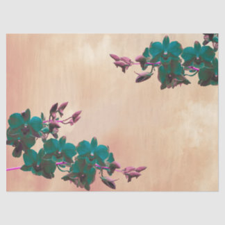 Seda Ethereal Orquídeas Papel del tejido de la desunión