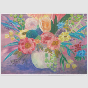 Seda Fancy Papel de tejido floral