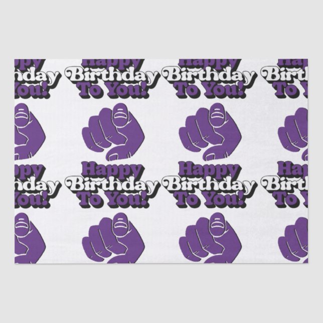 Seda Feliz Cumpleaños A Tu Papel De Tejido Morado (Anverso)