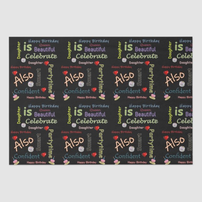 Seda Feliz cumpleaños, hija de papel de té (Anverso)