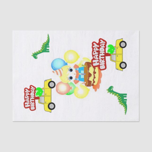 Seda Feliz cumpleaños, lagarto de papel de té (Anverso)